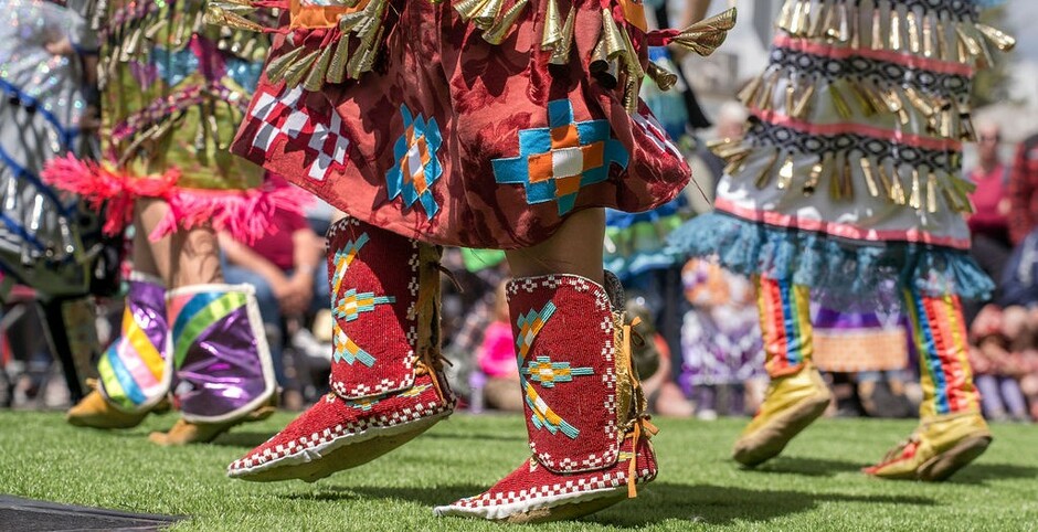 Traditional Stoney Nakoda dancing at the Town of Canmore's annual celebration of National Indigenous History Month
