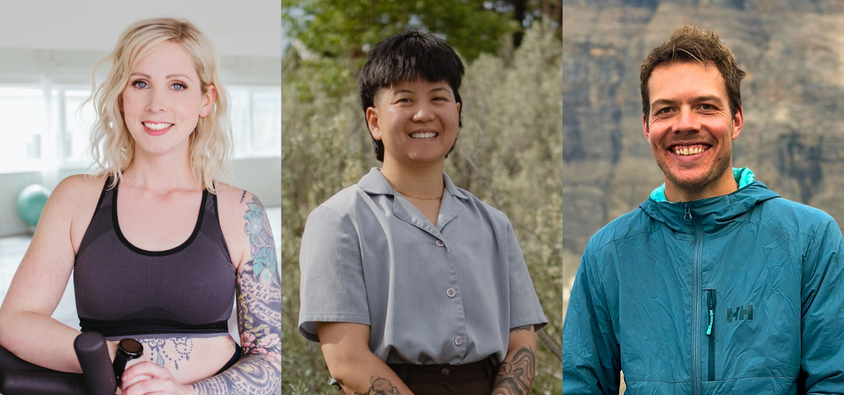 Canmore small business owners Liz Willard (left), Mich Lam (middle), and Fergus Butt (right) shared their stories for Small Business Week
